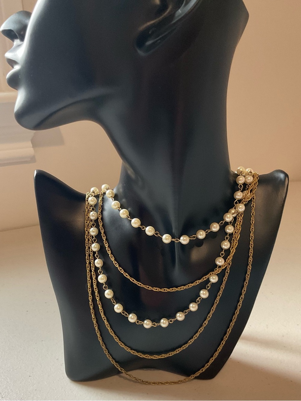 Vintage Multi-strand Glass Pearl Necklace